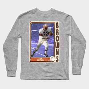 Retro Jim Brown Football Trading Card Long Sleeve T-Shirt